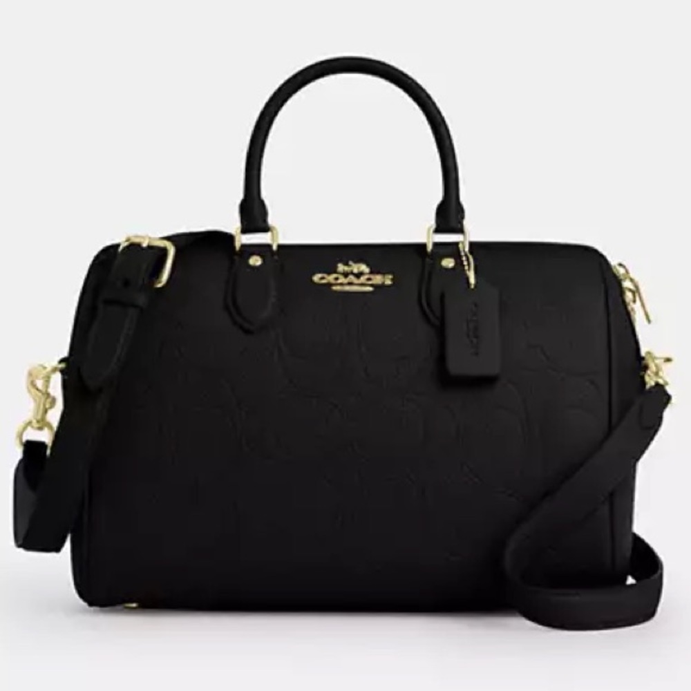 NWT coach!! Rowan Large Satchel Bag In Signature Leather 🖤 - Picture 2 of 6